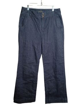 Ralph Lauren Dark Blue Flared Wide Leg Jeans Women's Sz 12 LARGE